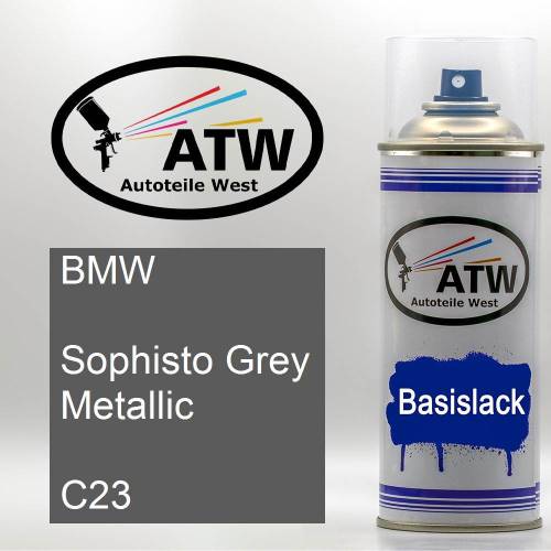 BMW, Sophisto Grey Metallic, C23: 400ml Sprühdose, von ATW Autoteile West.